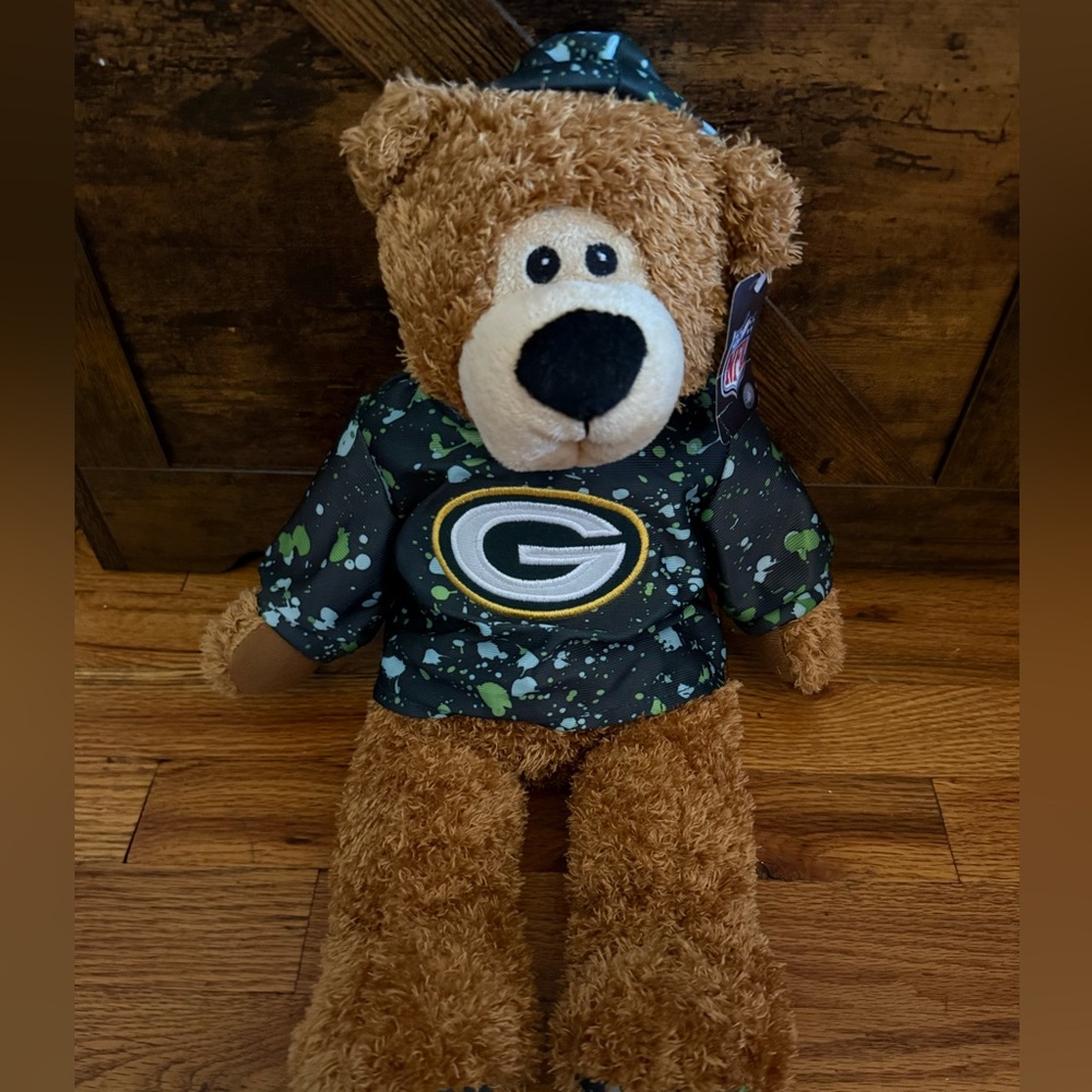 NFL Green Bay Packers Plush Bear with Green Outfit